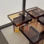 Side Table - Nordic Golden Light Luxury Modern Living Room Sofa Corner Acrylic Gradient