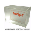 Recipe Box - Lid Display for 4 X 6 Cards Acrylic with Cards