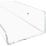 Acrylic Shelf - 15" Invisible Floating Wall Ledge for Kids Book Display Mounted