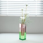 Flower Vase - Simple Nordic Style Acrylic Hydroponic Square Column Glass Creative