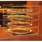 Pizza Display Stand - 4-Tier Acrylic Transparent Bakery Cake Display Case Box