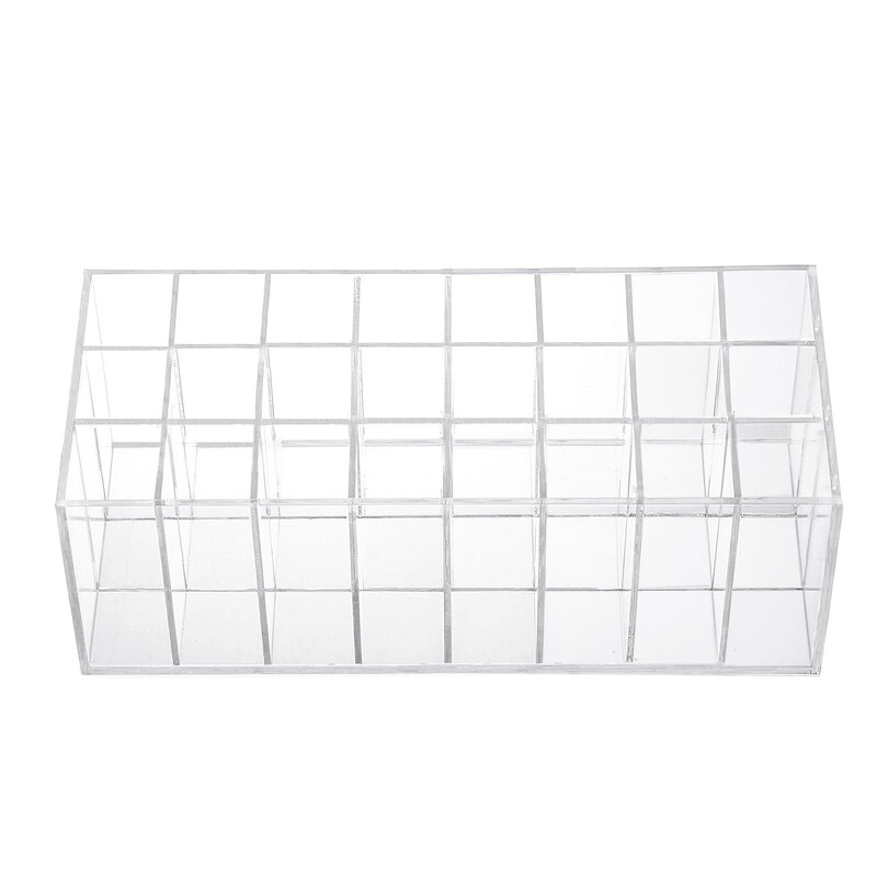 Lipstick Holder - 24 Spaces Clear Acrylic Makeup Lipgloss Organizer Nail Polish Rack