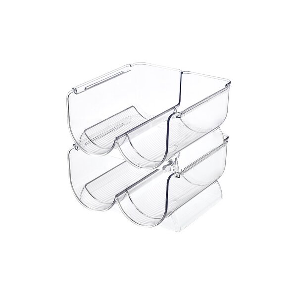 Wine Display Storage Box - Clear with Fridge Water Bottle Holder Organizer Rack