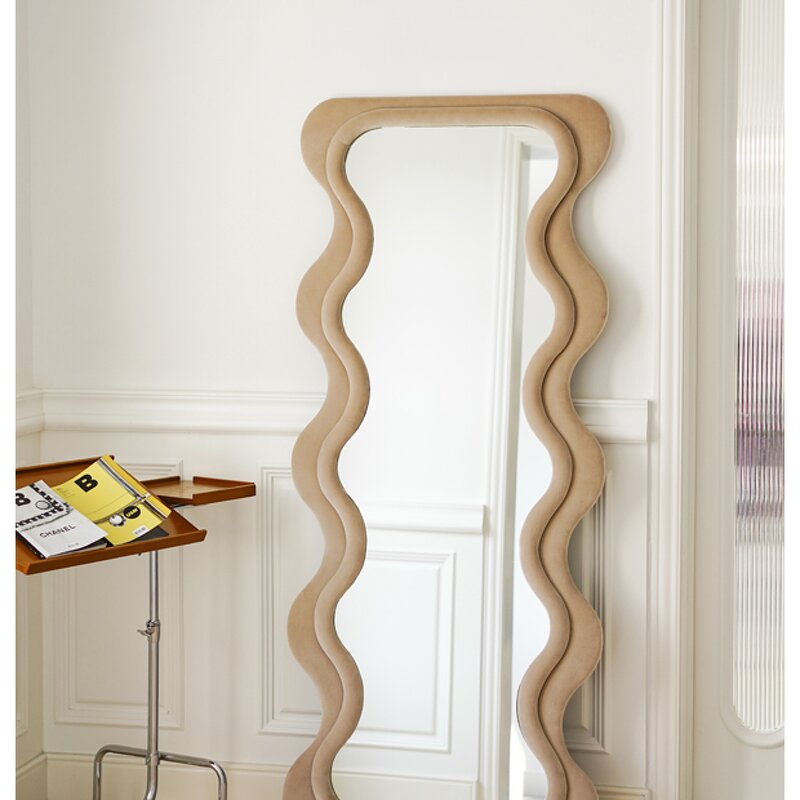 Dressing Mirror - Genuine Ins Wave Full Body Home Retro Wall Floor Nordic