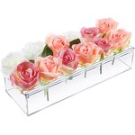 Flower Vase - Modern Design Clear Acrylic Rectangular Centerpieces for Wedding Decorations