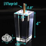 Acrylic Bench Legs - Modern Design Transparent Durable for Sofa Coffee Dining Table