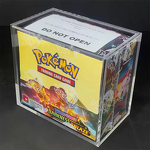 Booster Box Case - Pokemon Sliding Magnetic Lid Clear Acrylic Display for Card Storage