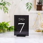Acrylic Sign - 20 Pack Black Wedding Table Numbers 5 X 7 Inch DIY Sheet Holder
