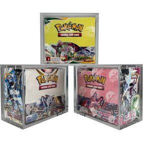 Booster Box Case - Pokemon Sliding Magnetic Lid Clear Acrylic Display for Card Storage