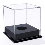 Golf Ball Display Box - Custom Size Clear Acrylic with Black Base