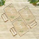 Wedding Table Numbers - Acrylic 1-20 with Stands 4x6 Inch Clear Place Cards Gold Trim
