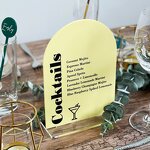 Wedding Menu Cards - Custom Acrylic Table Menu Drink List
