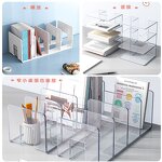 Book Organizer - Modern Acrylic Desktop Expandable Bookends for Home Office School