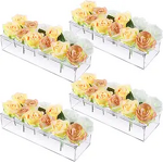 Flower Vase - Modern Design Clear Acrylic Rectangular Centerpieces for Wedding Decorations