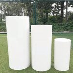 Acrylic Pedestal - Cylinders Display Stand Clear/White Plinth Pillar for Wedding Party