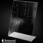 Sign Holder - 5 X 7 Inch Acrylic Slant Back Picture Frames Clear L Shaped Desktop