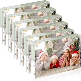 Picture Frame - 4x6 Clear Acrylic 10+10mm Thickness Magnetic Free Standing Desktop