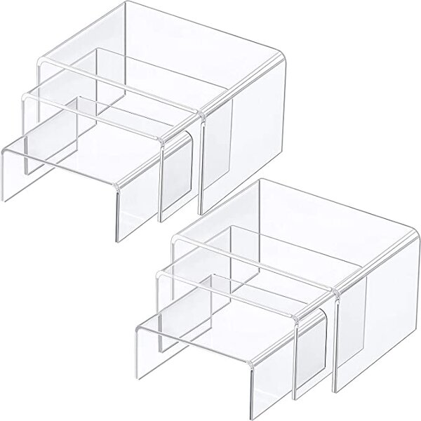 Display Risers - 3 Sets Acrylic Stand for Jewelry Showcase Fixtures