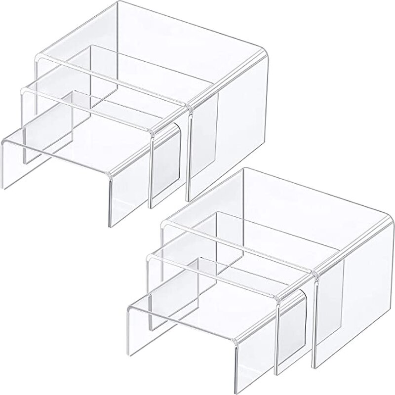 Display Risers - 3 Sets Acrylic Stand for Jewelry Showcase Fixtures