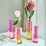 Vase - Square Column Frosted Glass Living Room Hydroponics Modern Simplicity Acrylic