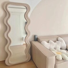 Full Length Mirror - Hot Sale Ins Wave Shape Plastic Frame for Bedroom Living Room