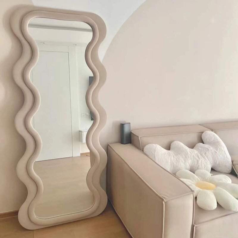 Full Length Mirror - Hot Sale Ins Wave Shape Plastic Frame for Bedroom Living Room