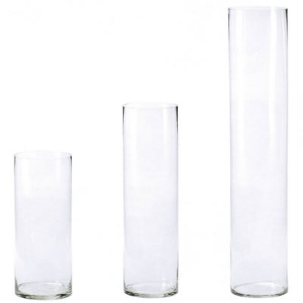 Flower Vase - Acrylic Cylinder Decorative Centerpiece Home Wedding Non Breakable 5"X8"