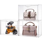Purse Storage Organizer - 3 Pack Clear Acrylic Display Box for Handbag Stackable