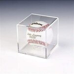 Baseball Display Case - UV Protected Acrylic Cube Holder Clear Box Memorabilia Storage