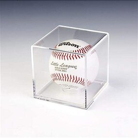 Baseball Display Case - UV Protected Acrylic Cube Holder Clear Box Memorabilia Storage