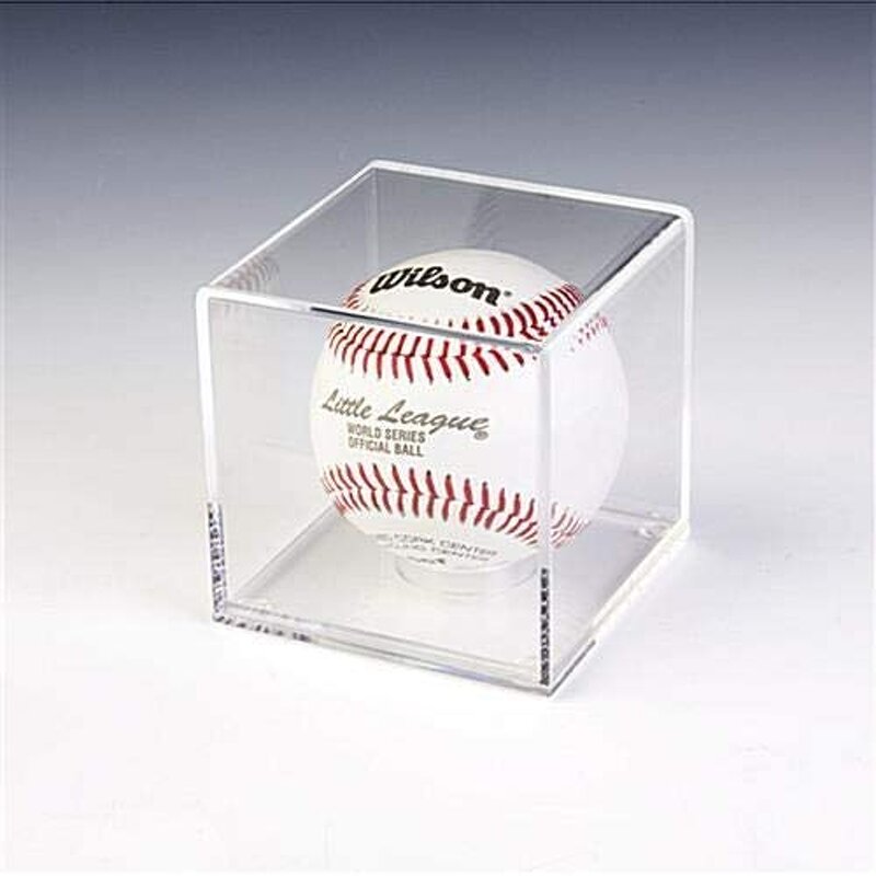 Baseball Display Case - UV Protected Acrylic Cube Holder Clear Box Memorabilia Storage