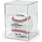 Baseball Display Case - UV Protected Acrylic Cube Holder Clear Box Memorabilia Storage