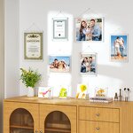 Picture Frames - 8.5x11 Modern Frameless Acrylic 2-Pack Clear Square Cubes Stand