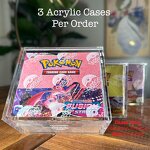 Booster Box Acrylic Case - Factory Sliding Magnetic Lid Clear for Pokemon Card Display