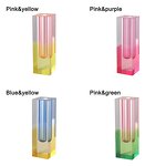 Flower Vase - Simple Nordic Style Acrylic Hydroponic Square Column Glass Creative