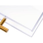 Serving Tray - 12"x16" Clear Acrylic with Golden Handles Sturdy Huge Capacity