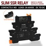 FCGK 280VAC Slim SSR Solid State Relay - DC to AC 41F-C4/C2 5-24V 2A/6A