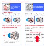 12V PC Power High Head Blue Push Button Switch - 5V 220V Car Momentary Latching