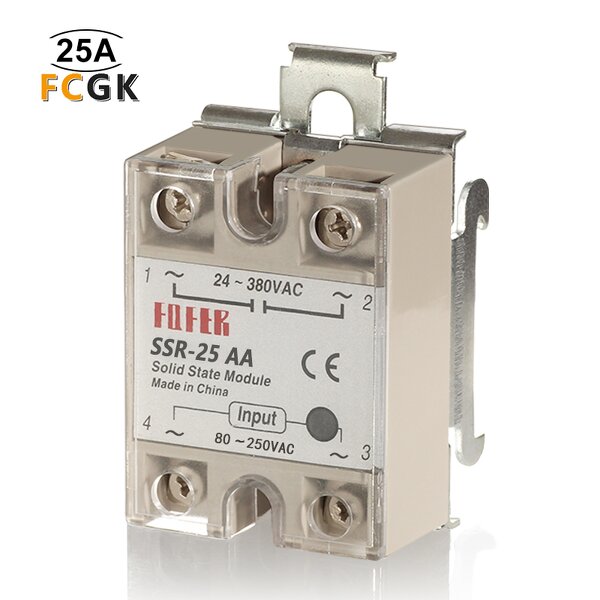 Fotek Type 25A Din Rail Solid State Relay SSR-25AA - Miniature High Power Sealed