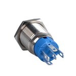 GO19F-11EDP/J Reset Type Metal Button Switch - 16mm Ring Light 3A Max. 220V