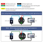 12V PC Power High Head Blue Push Button Switch - 5V 220V Car Momentary Latching