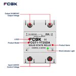 FCGK Sealed Miniature Solid State Slim SSR DIN Relay Module - 10A-120A 24-220V AC/DC