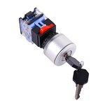 2nd Gear 3rd Gear Key Rotation Push Button Switch - LAY38-11Y-21 Self-locking