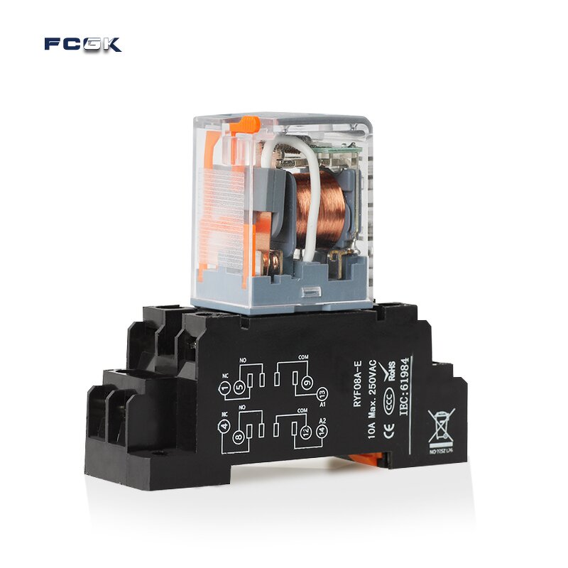 RYF08A-E Electromagnetic Relay Switch - 10A 250VAC 14-Pin Miniature High-Power Sealed