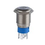 GO19F-11EDP/J Reset Type Metal Button Switch - 16mm Ring Light 3A Max. 220V