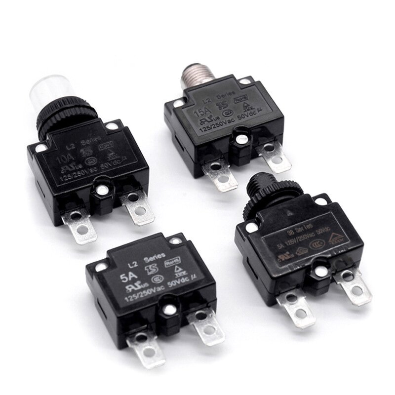 Thermal Switch Overload Protector - 10A Motor Switch Manual Electrical Thermal DC