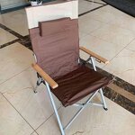 Beach Chair - Brown Fishing Chair 1pc/opp Bag Traditional Fabric+ Iron