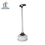 Toilet Plunger - Long Handle Stainless Steel Rod Rubber Head for Bathroom Kitchen