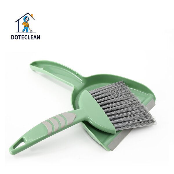 Mini Desktop Dustpan Set - Bristle with Brush Scrubber for Table Keyboard