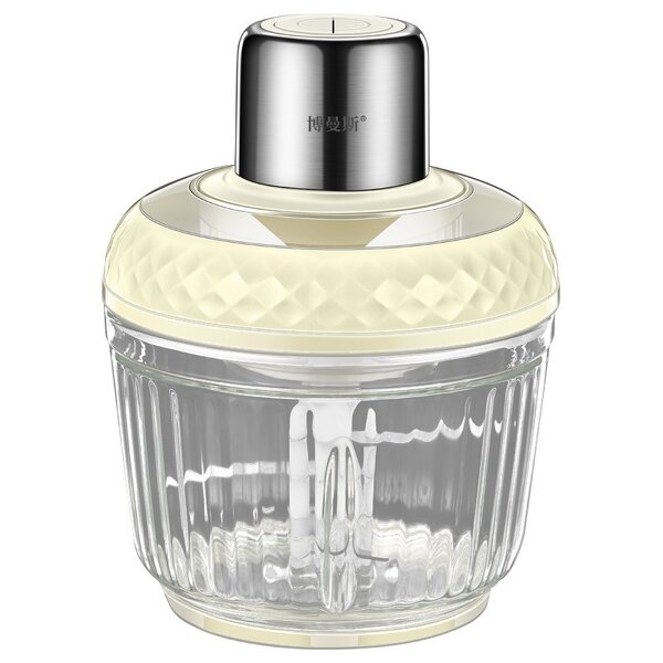 Electric Meat Grinder - 2L Pure Copper Blades Glass Bowl for Home Kitchen